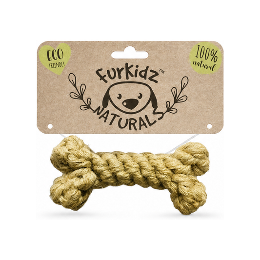 FURKIDZ Naturals Jute Bone Toy 17cm (110-112 gm)