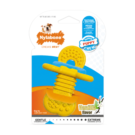NYLABONE Puppy Rubber Teether Vanilla Dog Toy Small/Regular