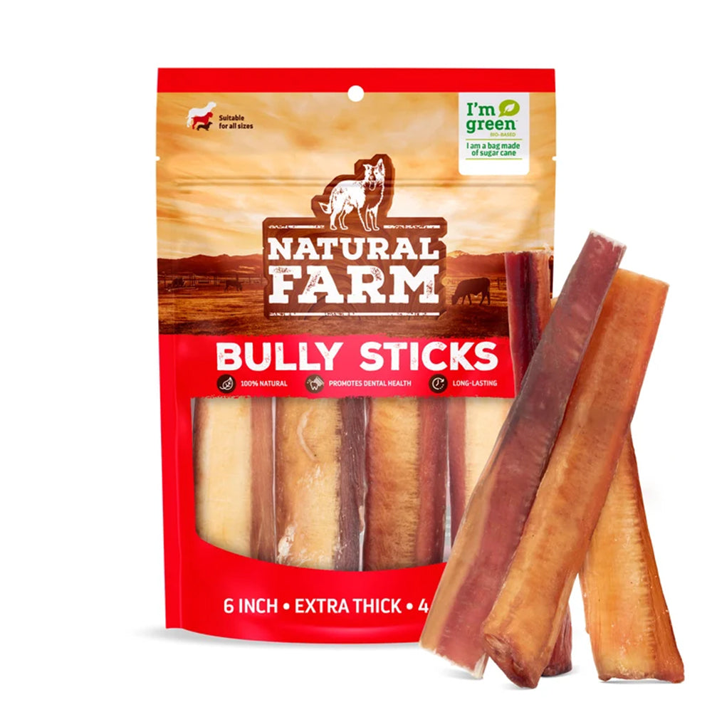 NATURAL FARM Extra Thick Bully Sticks Dog Treats product image
