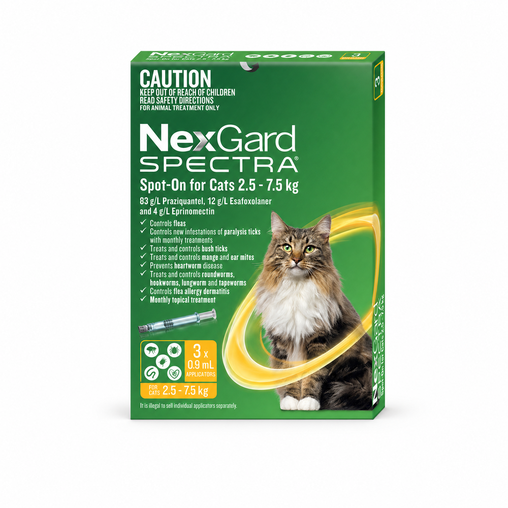 NEXGARD SPECTRA Flea, Tick & Worming Spot On For Cats 2.5-7.5kg