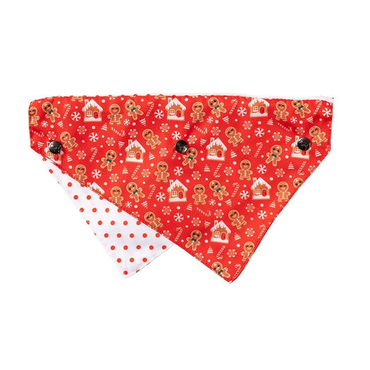 FUZZYARD Gingerbread Snowstorm Bandana For Small & Medium Dogs