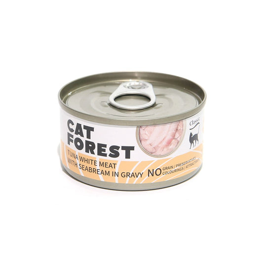 CAT FOREST Classic Tuna White Meat With Seabream In Gravy Cat Canned Food