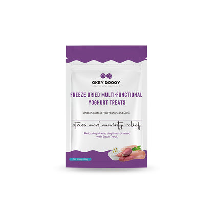 OKEY DOGGY Freeze Dried Stress & Anxiety Relief Multifunctional Yoghurt Pet Treats 50g