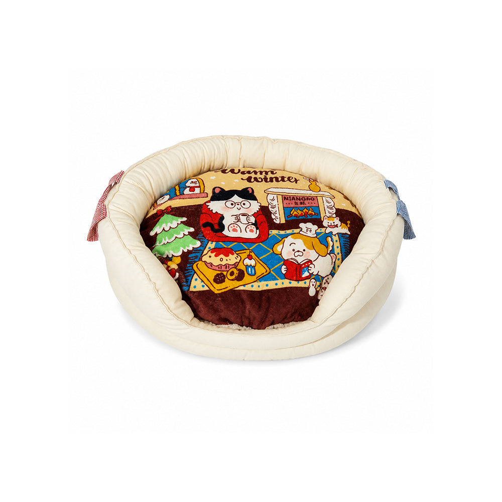 NIANGAO Warm Winter Cosy Pet Bed 51×46×16 cm