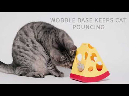FOFOS Mouse In Cheese Electronic Spin Cat Toy