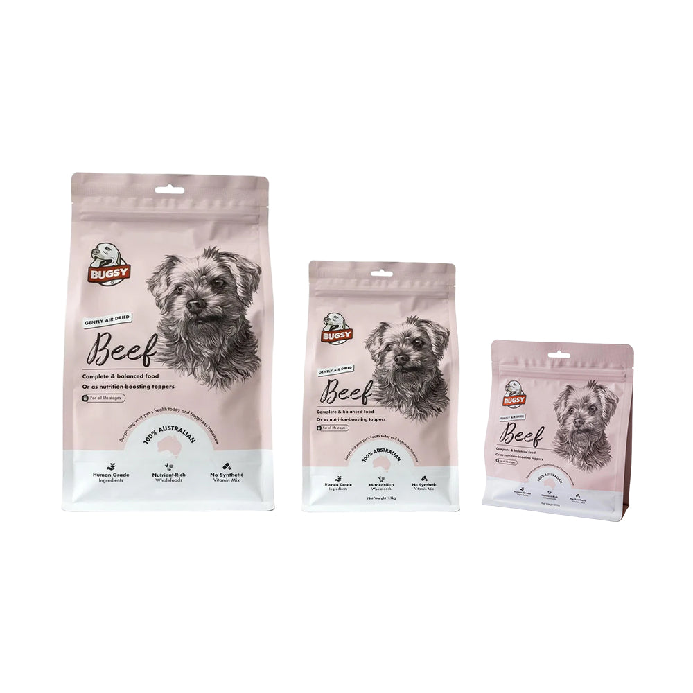 BUGSY'S Beef Complete & Balanced Premium Air Dried Raw Dog Food