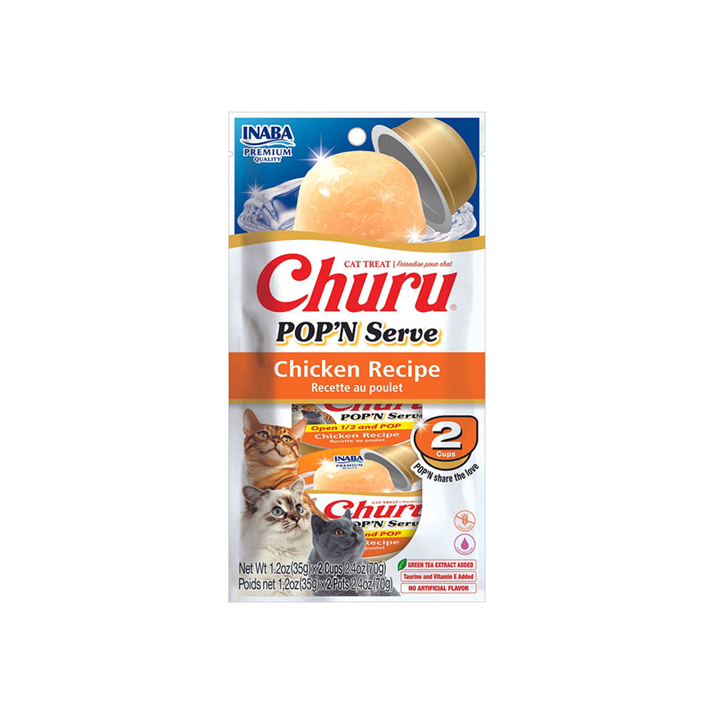 INABA Cat Churu Pop N Serve Chicken 70g (35g x 2) – white-background product packshot