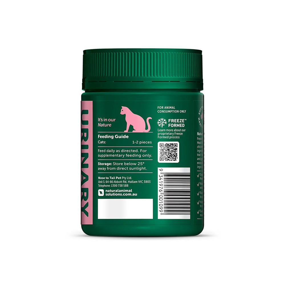 NATURAL ANIMAL SOLUTIONS Freeze Formed Feline Urinary Health Bites For Cats – Product packaging and information image