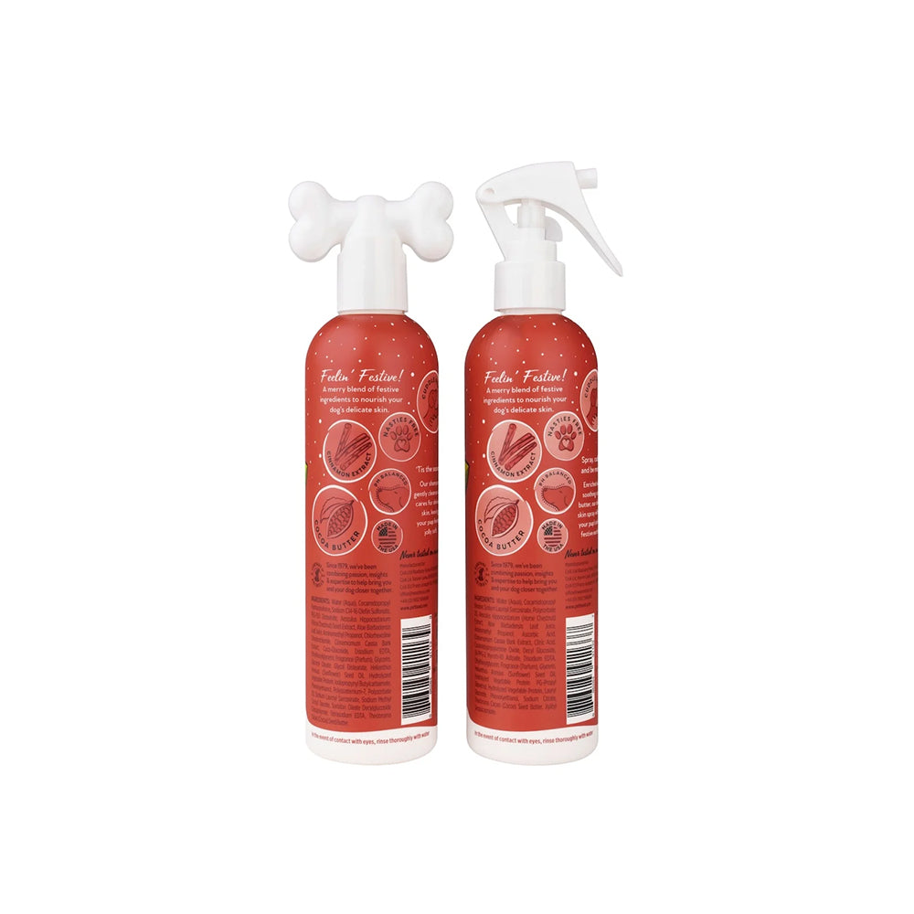 PET HEAD Roasted Chestnut Holiday Edition sensitive skin dog shampoo and spray set, 2 x 300ml, back view