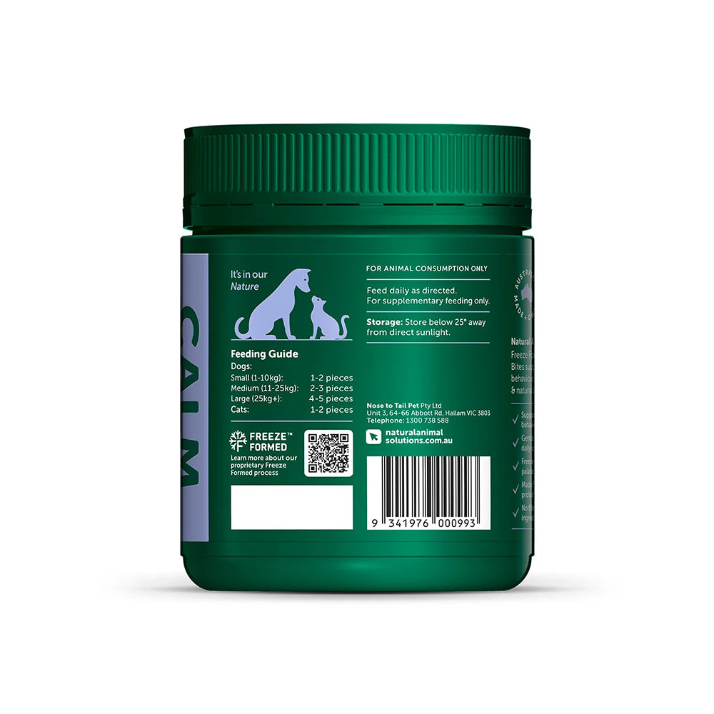 NATURAL ANIMAL SOLUTIONS Freeze Formed Calm Health Bites For Dogs & Cats – Source product packaging and information image 1