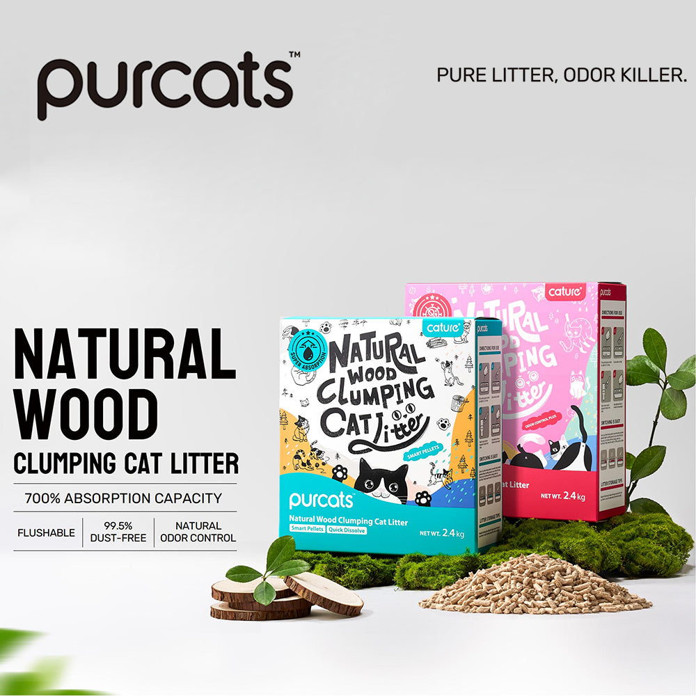 CATURE Carbon Odour Control Plus Wood Clumping Cat Litter 2.4kg/6L