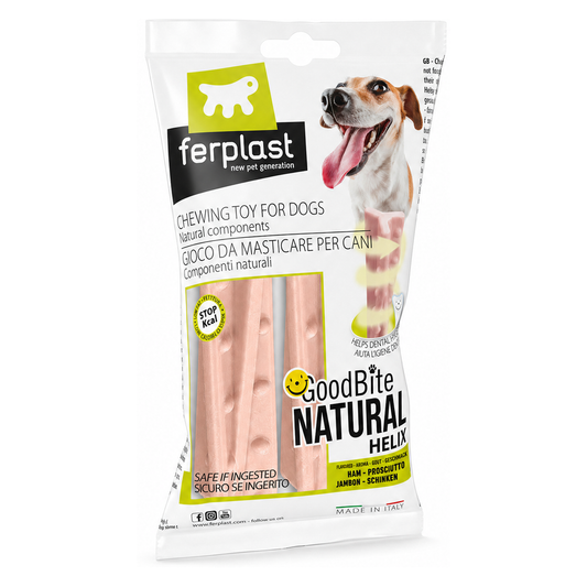 FERPLAST GoodBite Natural Helix Sticks Ham Dog Toy