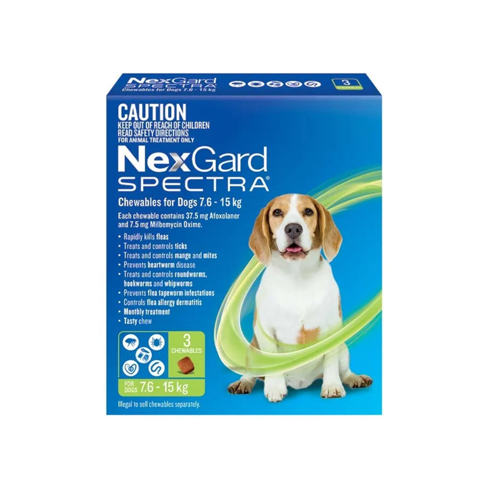 NexGard Spectra 3 Chewables for Dogs 7.6 to 15kg front packshot