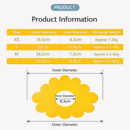 Sunflower Pet Recovery Cone Elizabethan Collar