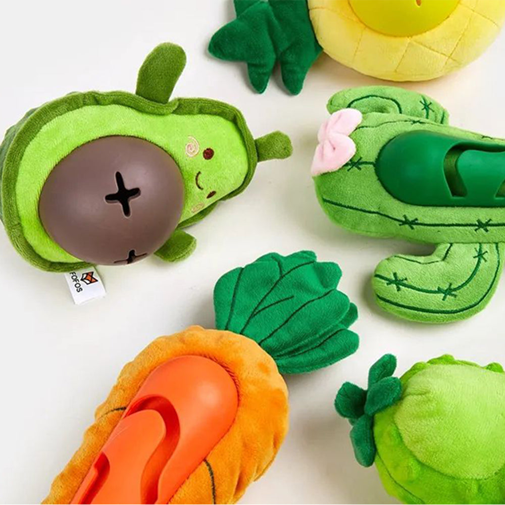 FOFOS Cute Cactus Treat Squeaky Dog Toy