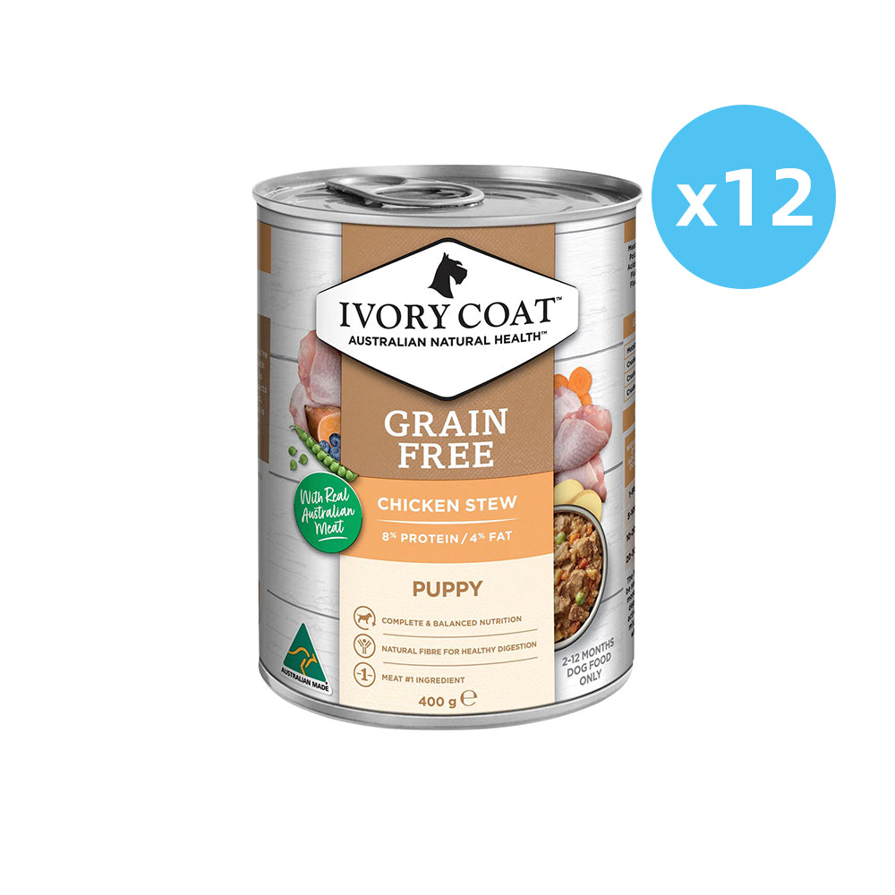 IVORY COAT Chicken Stew Grain Free Dog Food for Puppies 12x400g