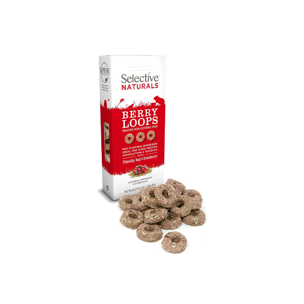 SCIENCE SELECTIVE Naturals Berry Loops With Timothy Hay & Cranberry Small Animal Treat 80G