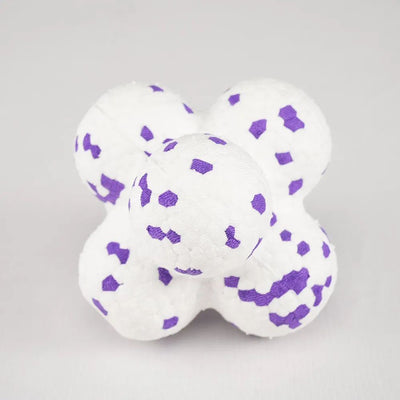 FOFOS The Amazing Ultra-Durable White/Purple Bounce Dog Toy Ball