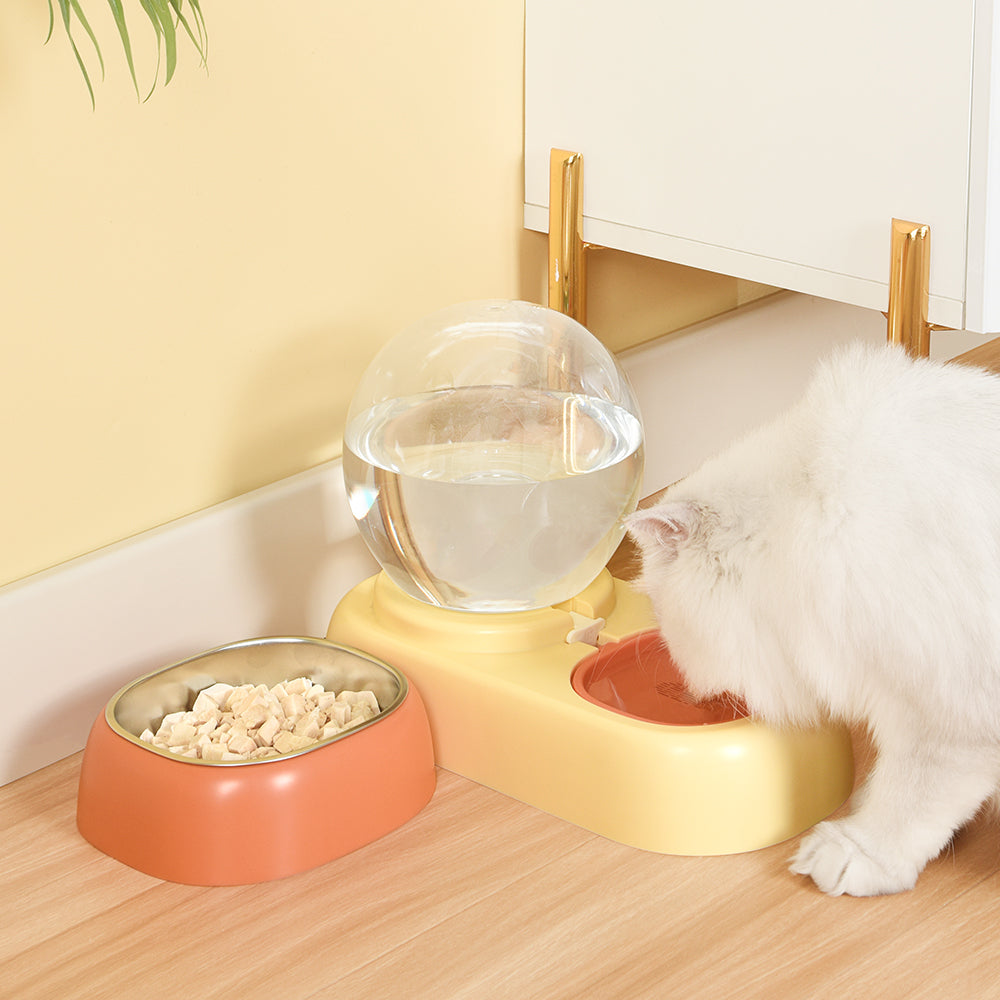 PAKEWAY Yellow Pearl Pet Drinking and Feeding Steel Bowl