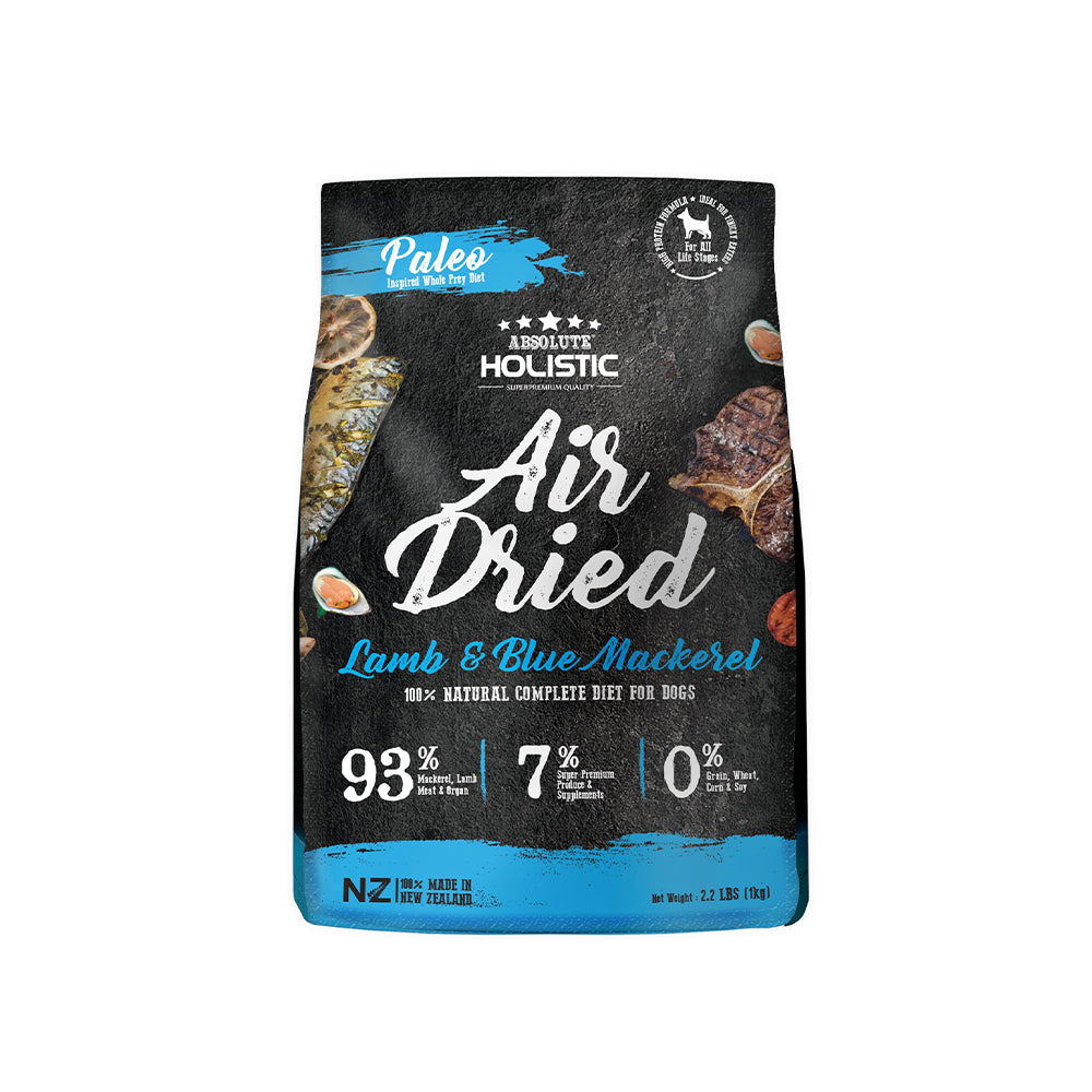 ABSOLUTE HOLISTIC Blue Mackerel & Lamb Air Dried Dog Food 1kg
