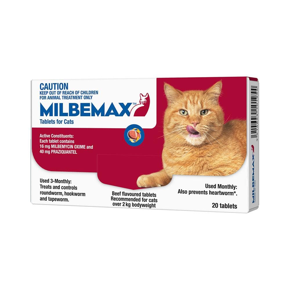 MILBEMAX Anthelmintic Cat 2KG 20 Tablets