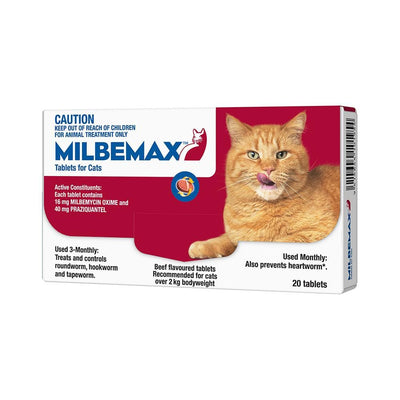MILBEMAX Anthelmintic Cat 2KG 20 Tablets