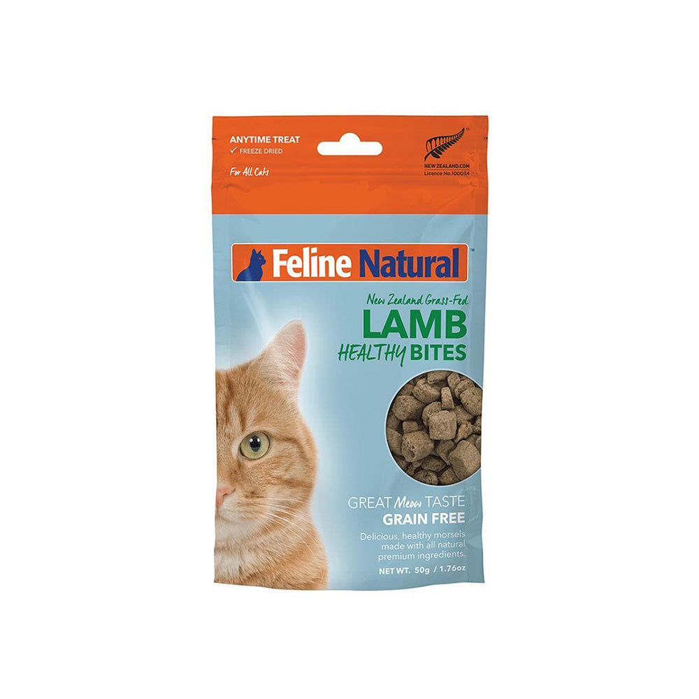 FELINE NATURAL Lamb Healthy Bites Cat Treats 50g