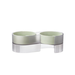 PIDAN Green Dual Bowl Cat Feeding & Drinking Supplies