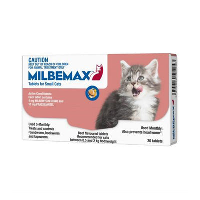 MILBEMAX Deworming Cat Chewables For Small Cats 0.5 - 2kg 20 Pcs