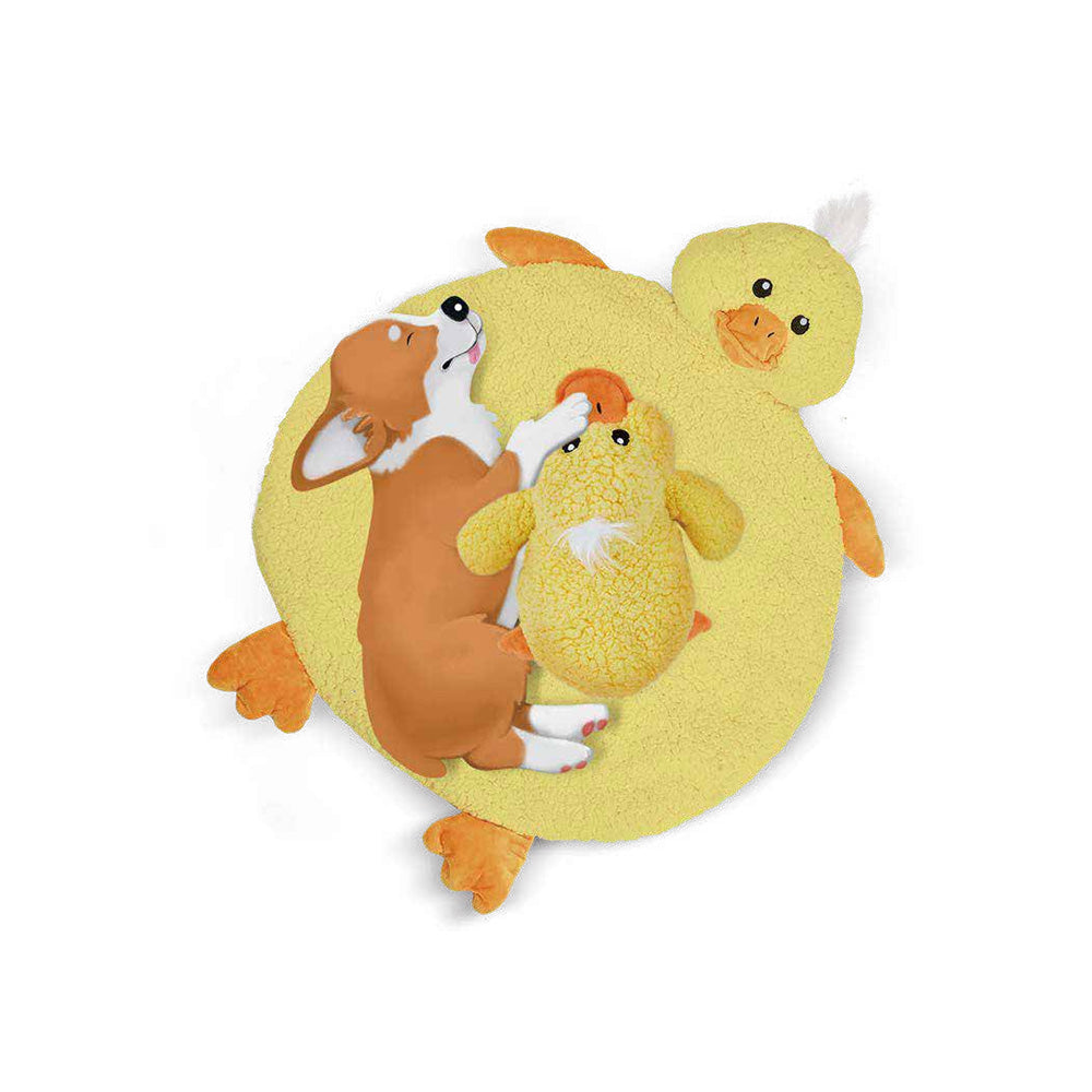 FOFOS Cuddle Recorder Duck HeartBeat With Mat Dog Toy