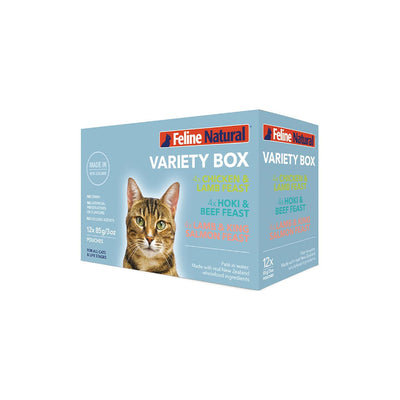 FELINE NATURAL Variety Cat Food 12x85g (pouches)