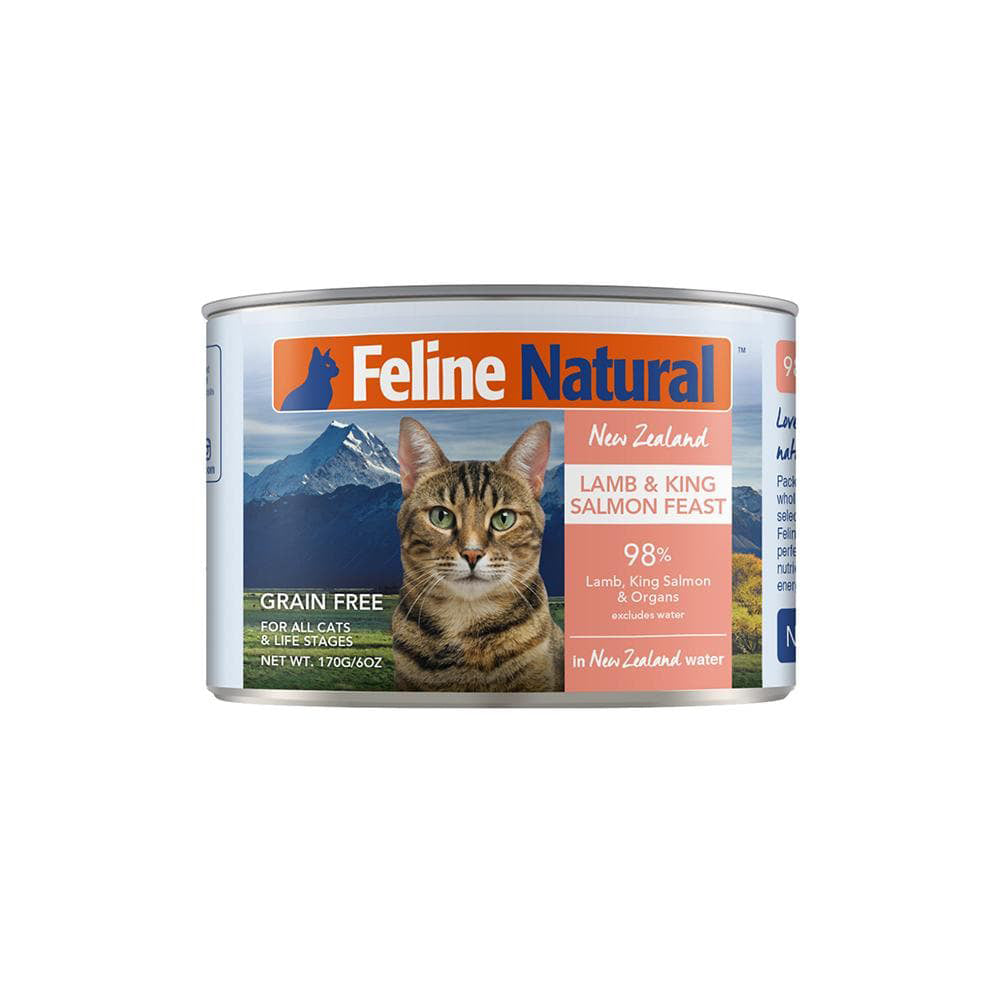 FELINE NATURAL Lamb and Salmon Grain Free Cat Food 170g (canned)
