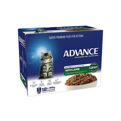 ADVANCE Lamb Gravy Cat Food for Kittens 12x85g