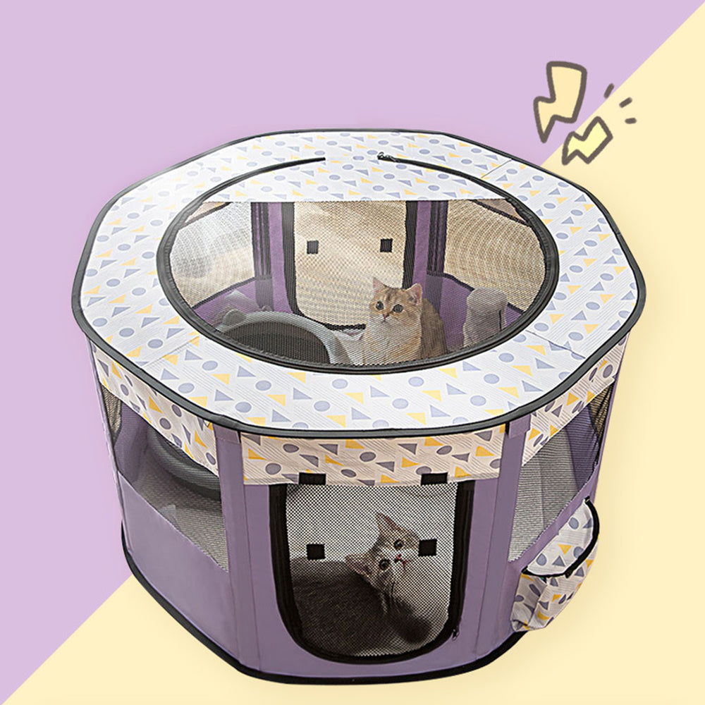 Pet Foldable Playpen - Patterned Small