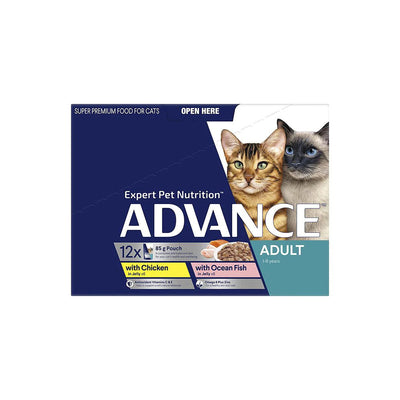 ADVANCE Ocean Fish and Chicken Jelly Cat Food for Adult Cats 12x85g