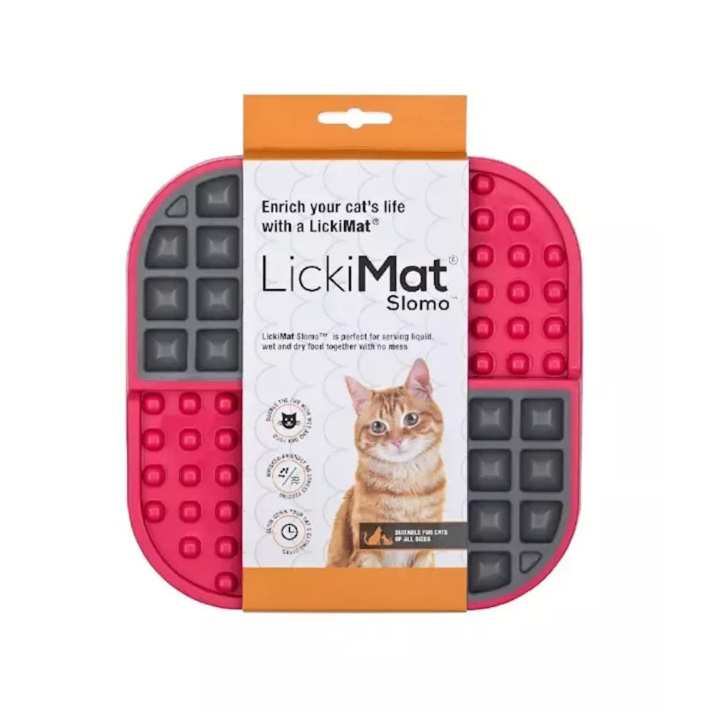 LICKIMAT Slomo Wet & Dry Double Slow Food Pink Cat Bowl