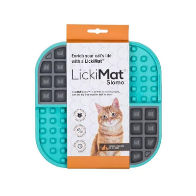 LICKIMAT Slomo Wet & Dry Double Slow Food Blue Cat Bowl