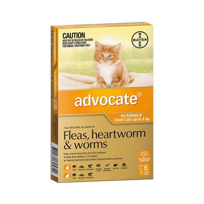 ADVOCATE Fleas & Heartworm & Dewormer Treatment for Kittens and Cats up to 4kg