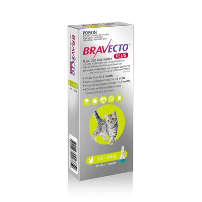 BRAVECTO Plus For Small Cats 1.2-2.8kg 1 pipette