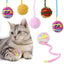 WQW Green Bite Resistant Furry Rattle Ball with Extended Tail Interactive Cat Toy
