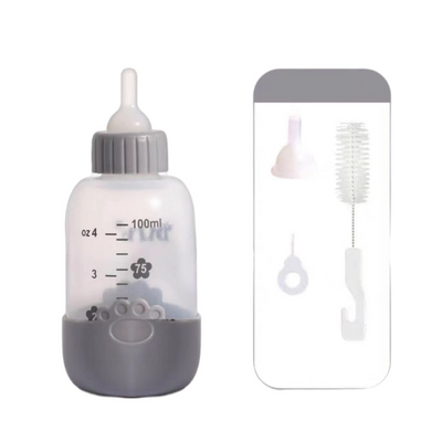 DIIL Grey Bottle with Nipple Brush Pet Nursing Kit