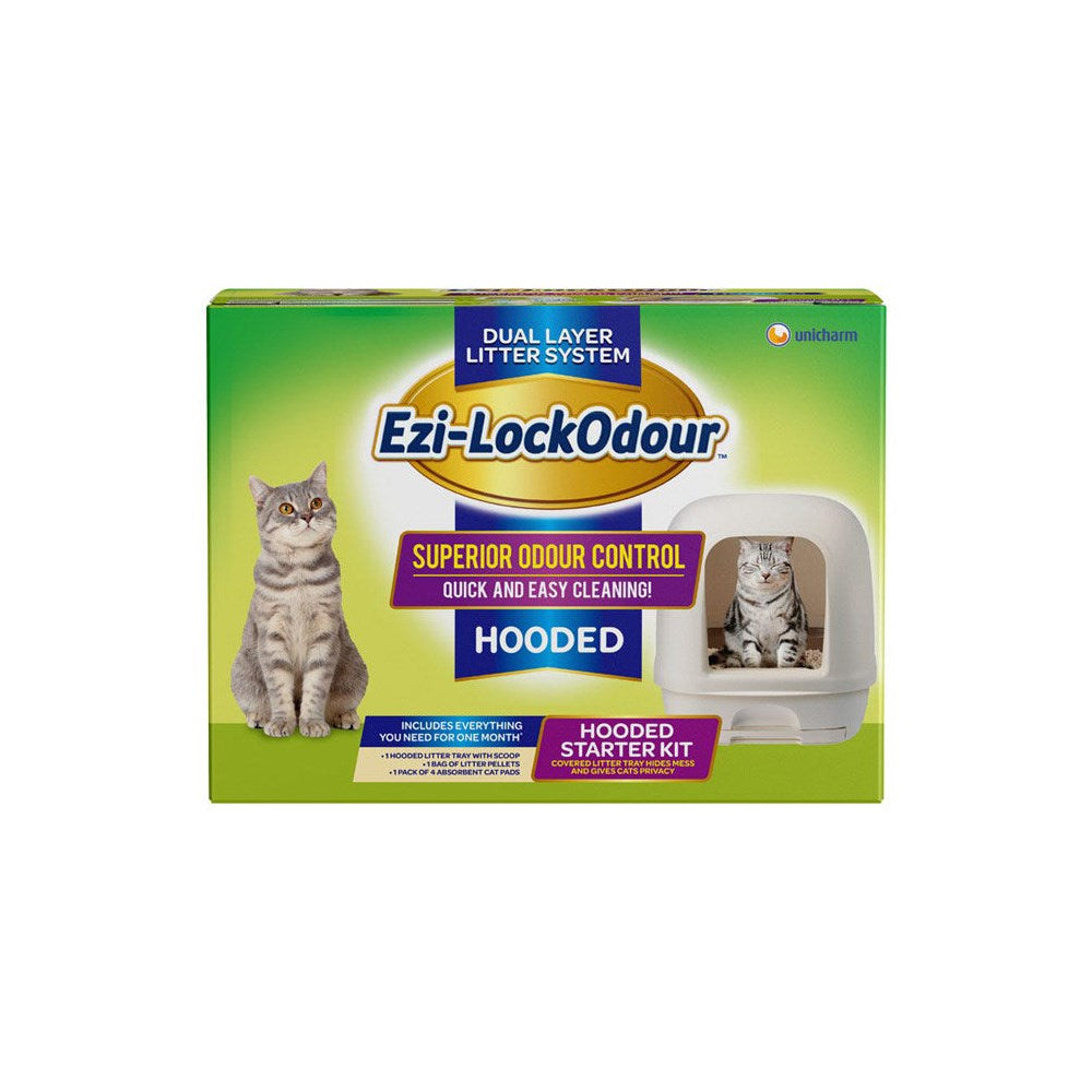 EZILOCKODOUR Dual Layer Hooded System Cat Litter Box Petso Au