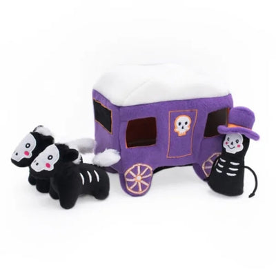 ZIPPY PAWS Halloween Burrow Haunted Carriage Dog Toy with 3 Squeakers