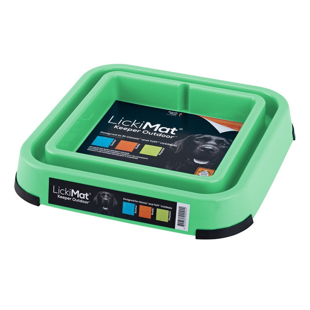 LICKIMAT Green Outdoor Keeper with Ant-Proof Pad Holder