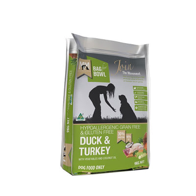 MEALS FOR MUTTS Grain & Gluten Free Duck & Turkey Adult Dry Dog Food 9kg