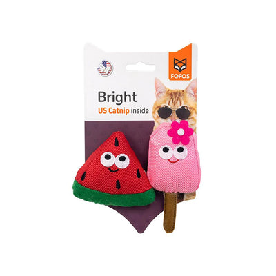 FOFOS Watermelon with Popsicle Summer Cat Catnip Toy