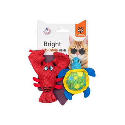 FOFOS Turtle with Lobster Summer Cat Catnip Toy