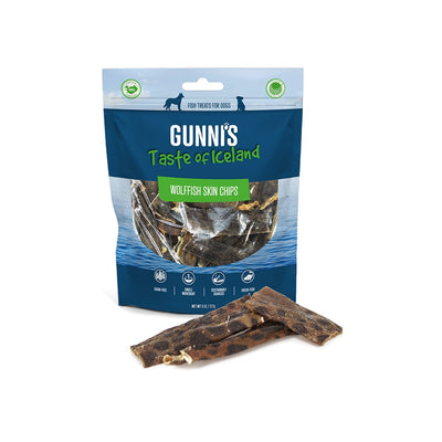 GUNNI'S Wolffish Skin Chips Dog Treats 227g
