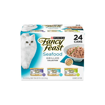 FANCY FEAST Seafood Grilled Variety Pack Cat Canned Food 24x85g