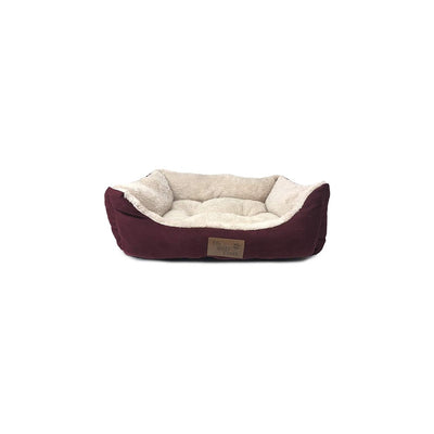 IT'S BED TIME Small Red Rectangle Plush Dozer Dog Bed